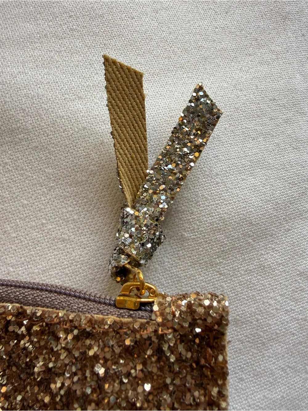 Glitter Zip Wallet Clutch - Silver and Gold